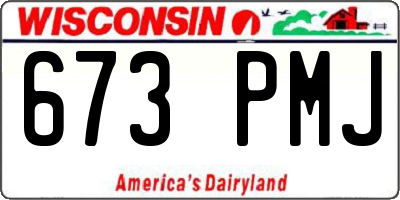 WI license plate 673PMJ