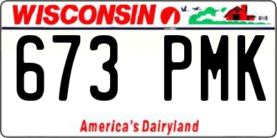 WI license plate 673PMK