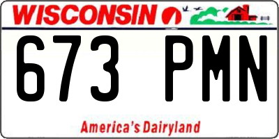 WI license plate 673PMN