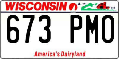 WI license plate 673PMO