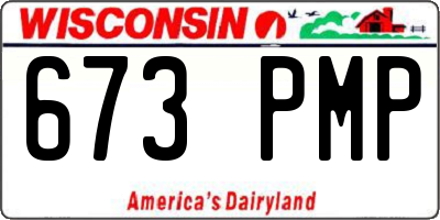 WI license plate 673PMP