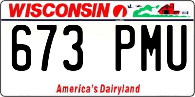 WI license plate 673PMU