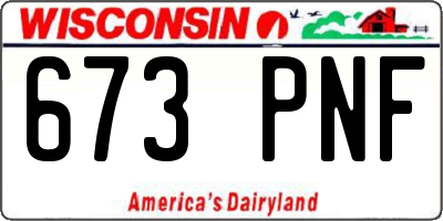 WI license plate 673PNF