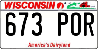 WI license plate 673POR