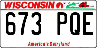 WI license plate 673PQE