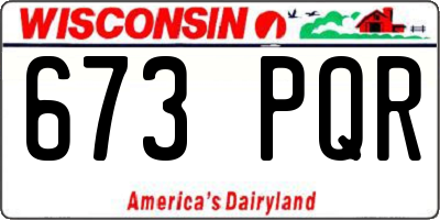 WI license plate 673PQR