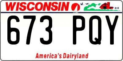 WI license plate 673PQY