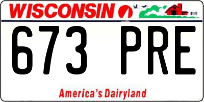 WI license plate 673PRE