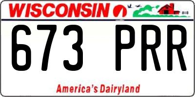 WI license plate 673PRR