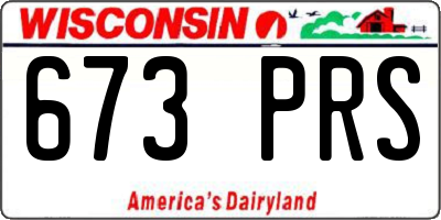 WI license plate 673PRS