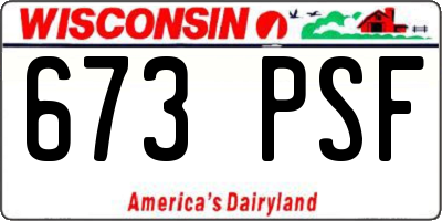 WI license plate 673PSF