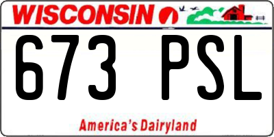 WI license plate 673PSL