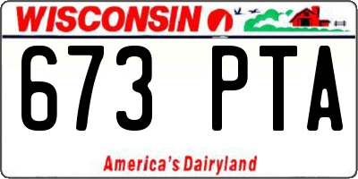 WI license plate 673PTA
