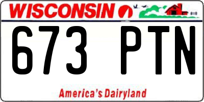 WI license plate 673PTN