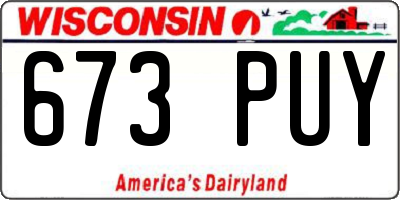 WI license plate 673PUY