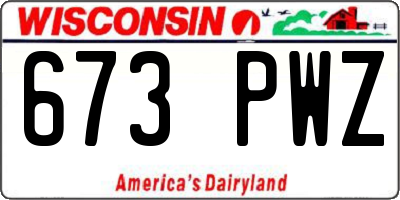 WI license plate 673PWZ