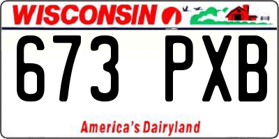 WI license plate 673PXB