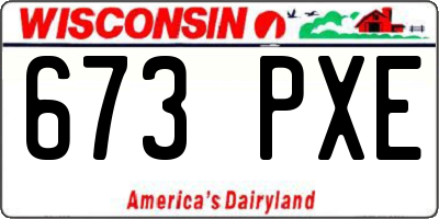 WI license plate 673PXE