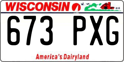 WI license plate 673PXG