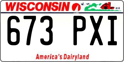 WI license plate 673PXI