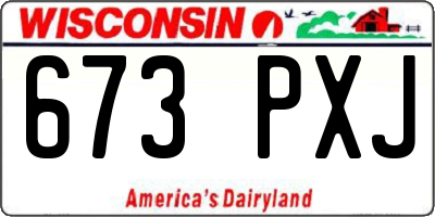 WI license plate 673PXJ