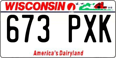 WI license plate 673PXK