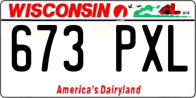 WI license plate 673PXL