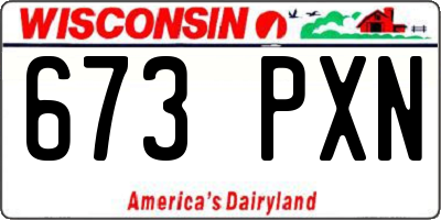 WI license plate 673PXN