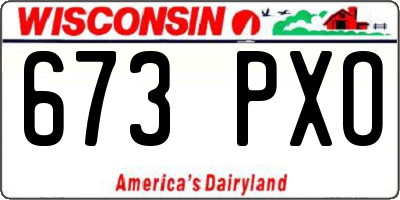 WI license plate 673PXO