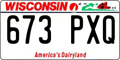 WI license plate 673PXQ