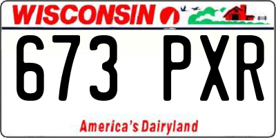 WI license plate 673PXR
