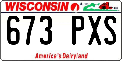 WI license plate 673PXS