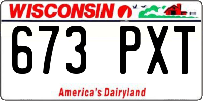 WI license plate 673PXT