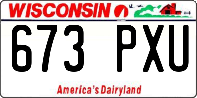 WI license plate 673PXU
