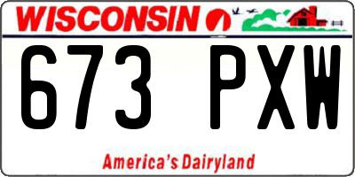 WI license plate 673PXW