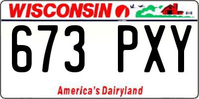 WI license plate 673PXY