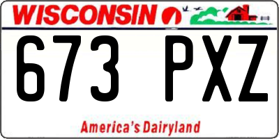 WI license plate 673PXZ