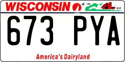WI license plate 673PYA