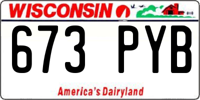 WI license plate 673PYB