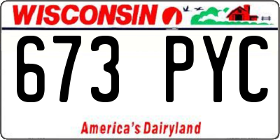 WI license plate 673PYC