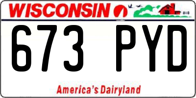 WI license plate 673PYD