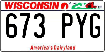 WI license plate 673PYG