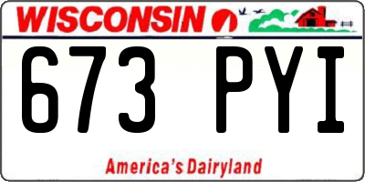 WI license plate 673PYI