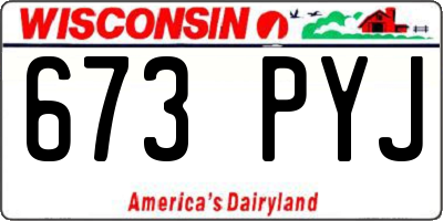 WI license plate 673PYJ