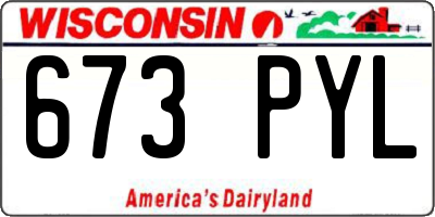 WI license plate 673PYL