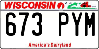 WI license plate 673PYM