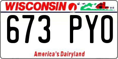 WI license plate 673PYO