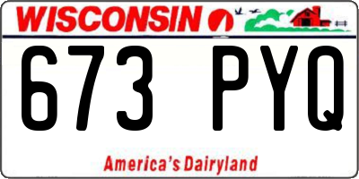 WI license plate 673PYQ