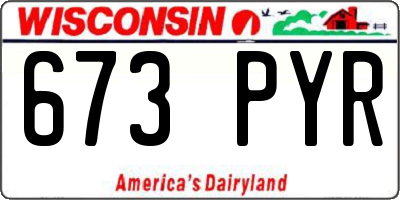 WI license plate 673PYR