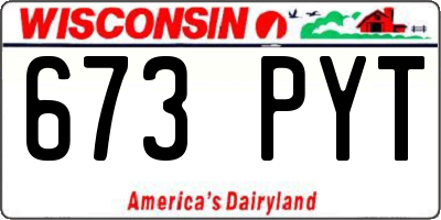 WI license plate 673PYT